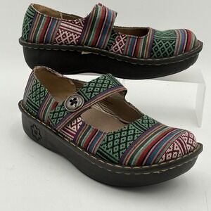 Ingarö‎ Jane Mary Jane Shoes Women's 8M Multicolor Woven Slip Resistant Western